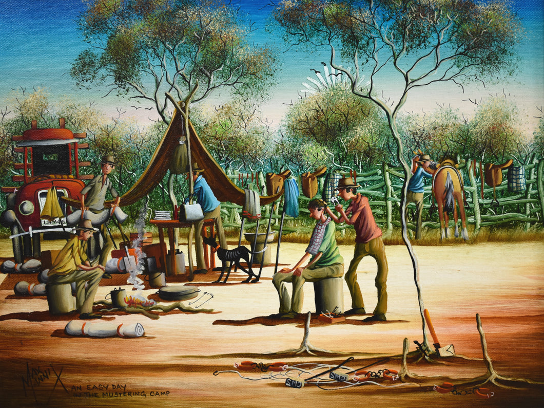 Painting - An Easy Day In The Mustering Camp – Max Mannix Australian Artist
