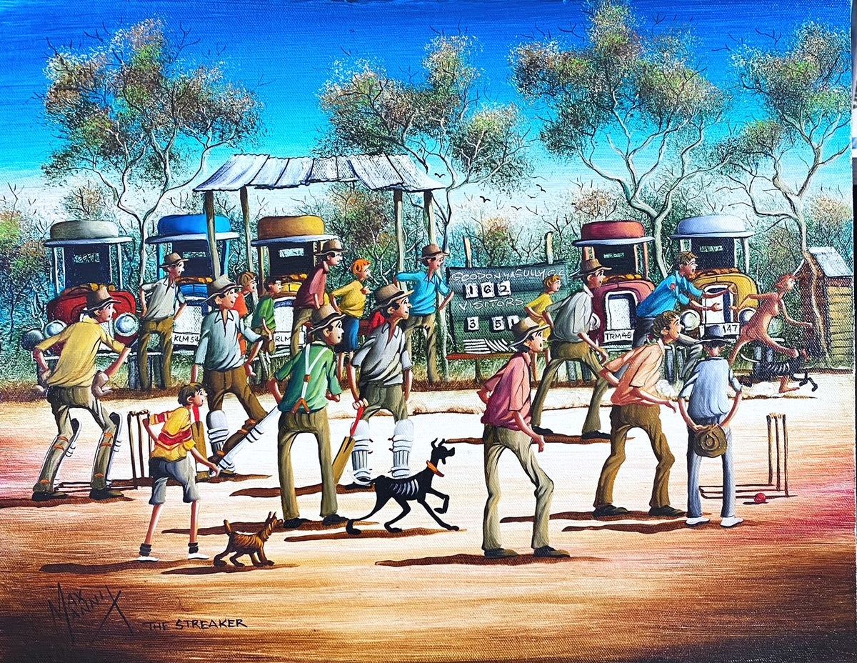 Painting : The Streaker – Max Mannix Australian Artist